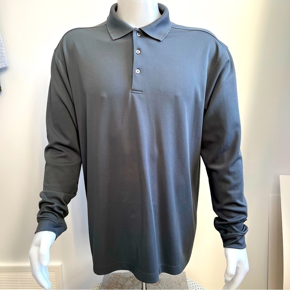 PGA Tour Long Sleeved Henley Polo Shirt